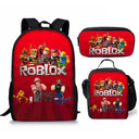 Three-Piece Set of 3D Printing Roblox School Bag Backpack Three-Piece Set of 3D Printing Roblox School Bag Backpack