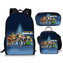 Three-Piece Set of 3D Printing Roblox School Bag Backpack Three-Piece Set of 3D Printing Roblox School Bag Backpack