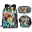 Three-Piece Set of 3D Printing Roblox School Bag Backpack Three-Piece Set of 3D Printing Roblox School Bag Backpack