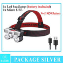 USB Rechargeable LED Headlamp Outdoor Waterproof Lighting USB Rechargeable LED Headlamp Outdoor Waterproof Lighting