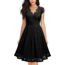 Vintage Lace V-neck Cocktail Dress Elegant Women's Fashion Vintage Lace V-neck Cocktail Dress Elegant Women's Fashion