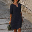 Vintage V-Neck Mini Dress for Summer Casual Outfits Vintage V-Neck Mini Dress for Summer Casual Outfits