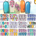 Winter Hedgehog Nail Art Stickers For Charming Nails Set Winter Hedgehog Nail Art Stickers For Charming Nails Set