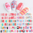 Winter Hedgehog Nail Art Stickers For Charming Nails Set Winter Hedgehog Nail Art Stickers For Charming Nails Set