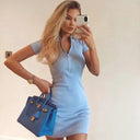 Chic Zipper Miniskirt Dress Euro American Style Statement Chic Zipper Miniskirt Dress Euro American Style Statement