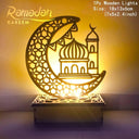 Wooden Moon Star: LED Lights for Ramadan Decor Wooden Moon Star: LED Lights for Ramadan Decor