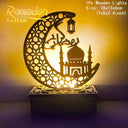 Wooden Moon Star: LED Lights for Ramadan Decor Wooden Moon Star: LED Lights for Ramadan Decor