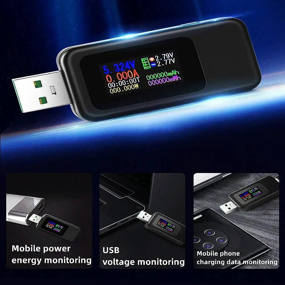 10 In 1 USB Voltage And Current Tester With HD Display