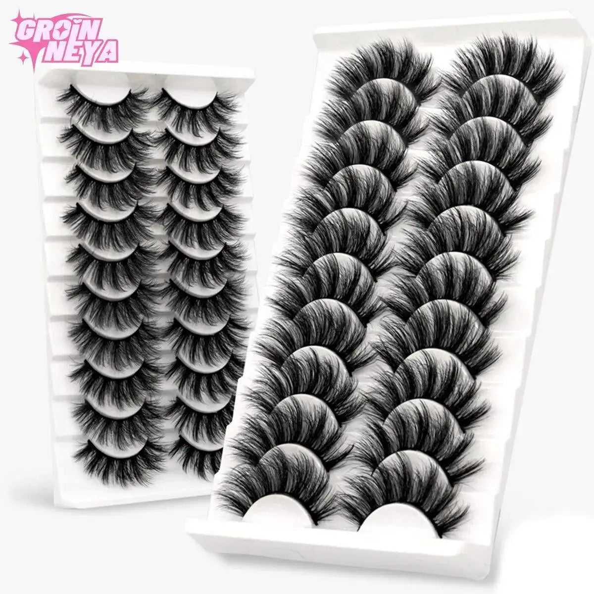 10 Pairs Luxurious Wispy Mink False Lashes Reusable