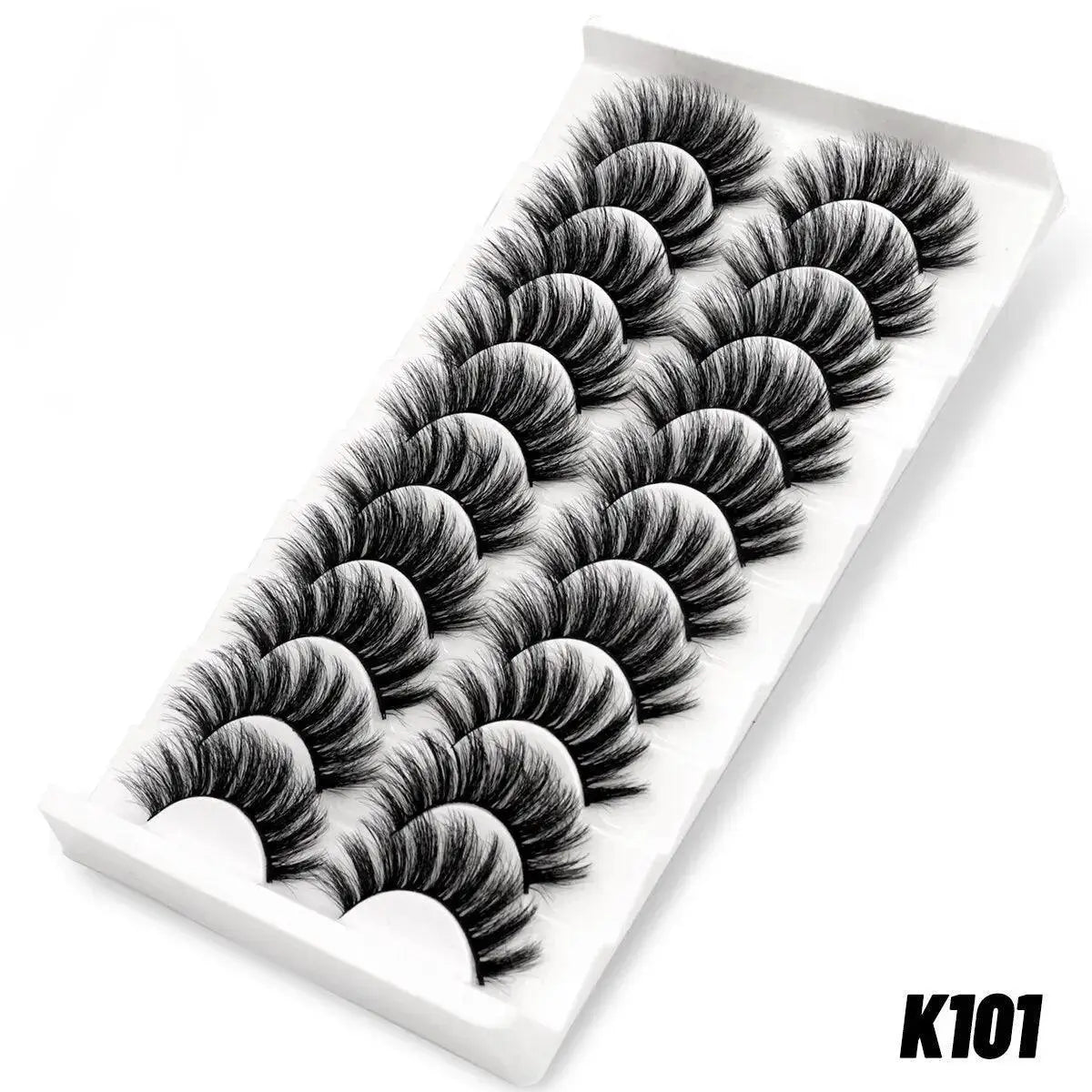 10 Pairs Luxurious Wispy Mink False Lashes Reusable