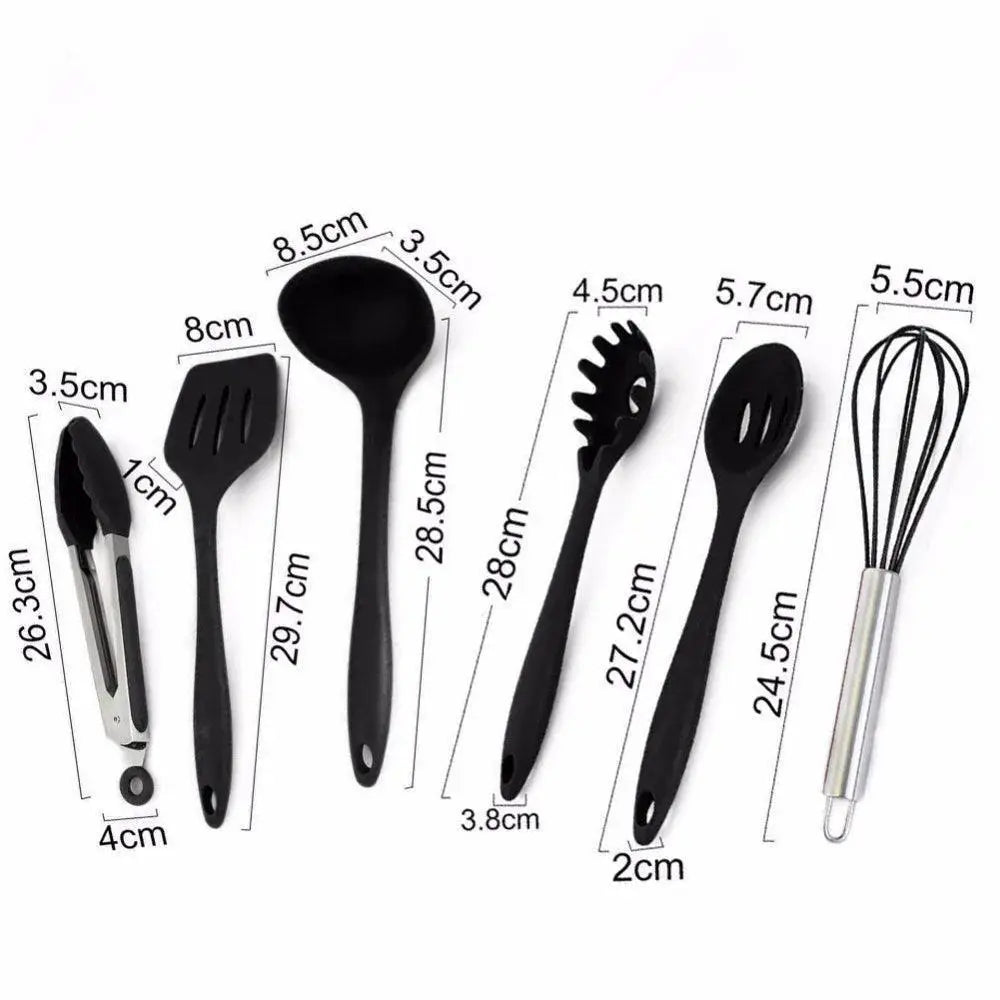 10 Piece Non Stick Silicone Kitchen Utensil Set Premium