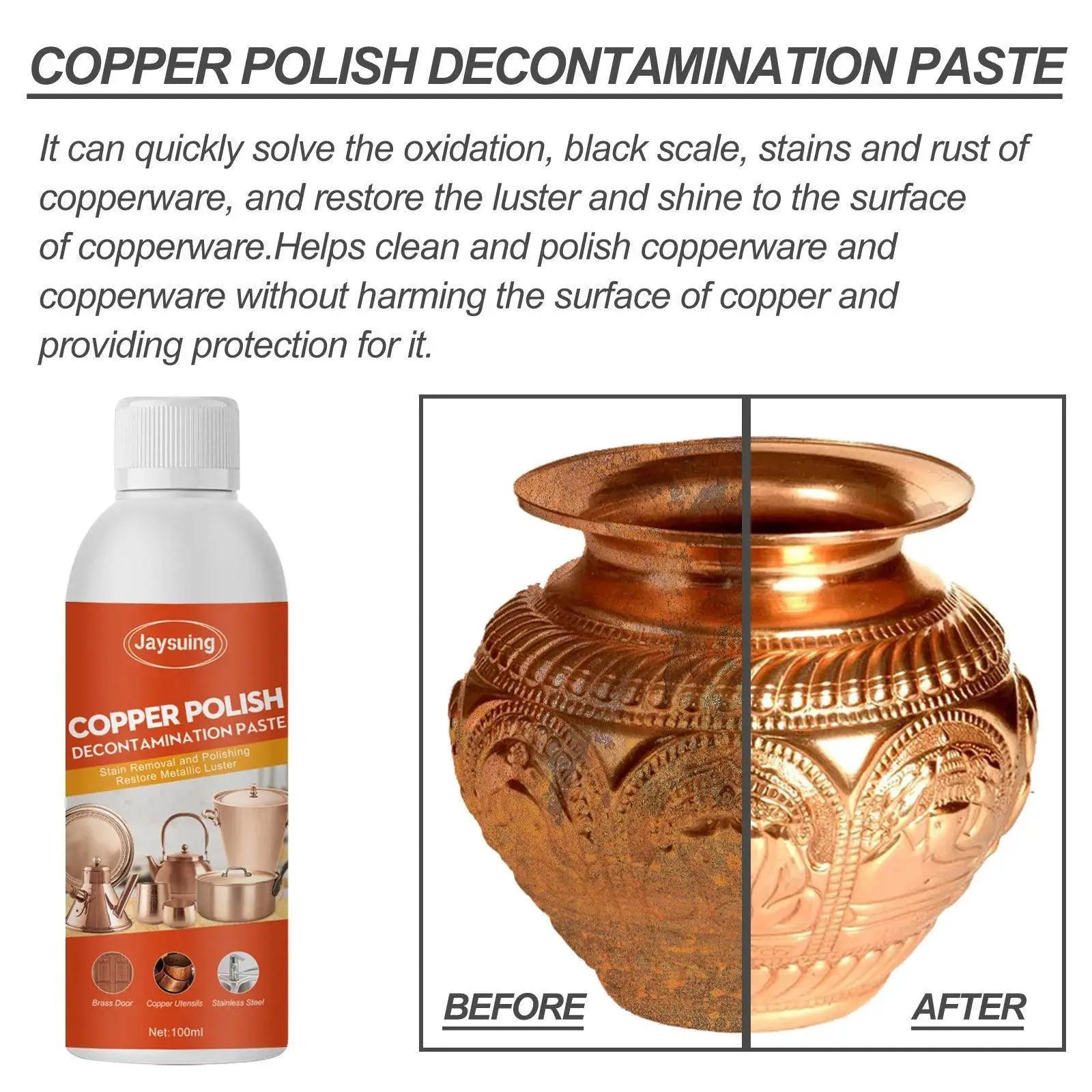 100ML Fast Acting Metal Polish Cleaner For Copper And Brass