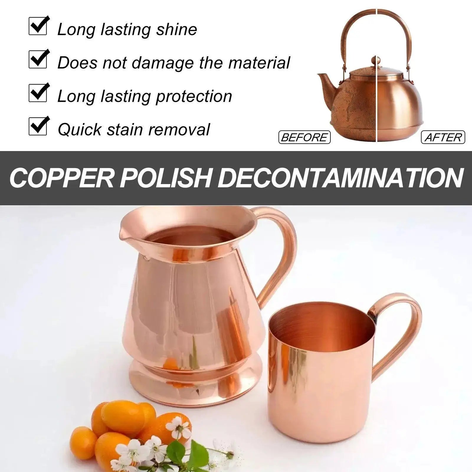 100ML Fast Acting Metal Polish Cleaner For Copper And Brass
