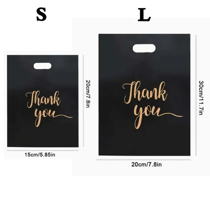 100Pcs Black Gift Bags For Thanksgiving Events Premium Packaging For Party Decor