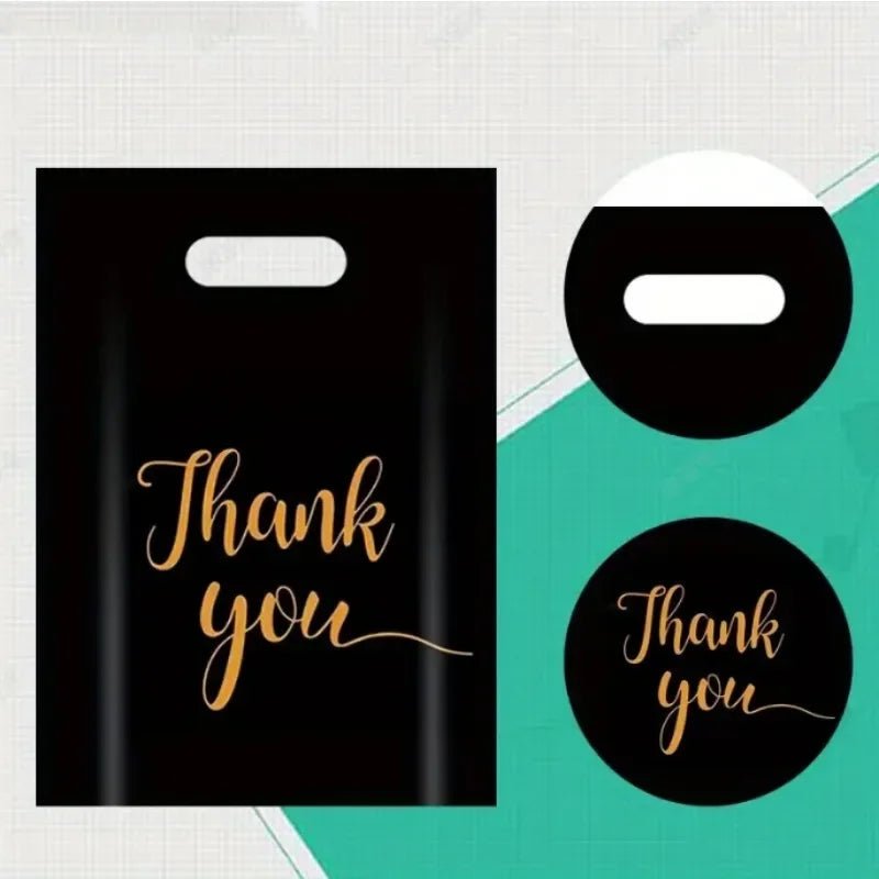 100Pcs Black Gift Bags For Thanksgiving Events Premium Packaging For Party Decor