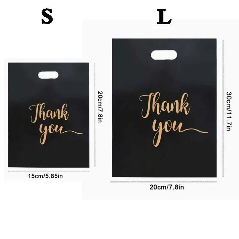 100Pcs Black Gift Bags For Thanksgiving Events Premium Packaging For Party Decor