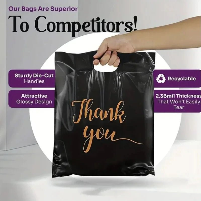 100Pcs Black Gift Bags For Thanksgiving Events Premium Packaging For Party Decor