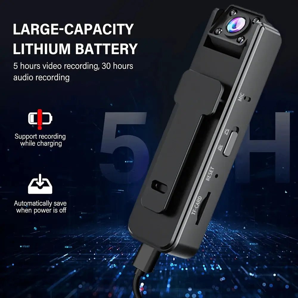 1080P Mini Body Camera With Audio Hands Free Waterproof Wearable Cam
