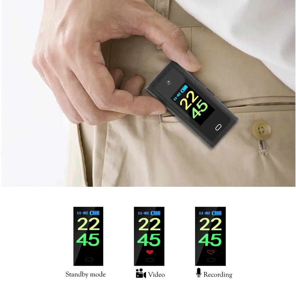 1080P Mini Camera With Display Screen Clip On For Home Security Ultra Compact