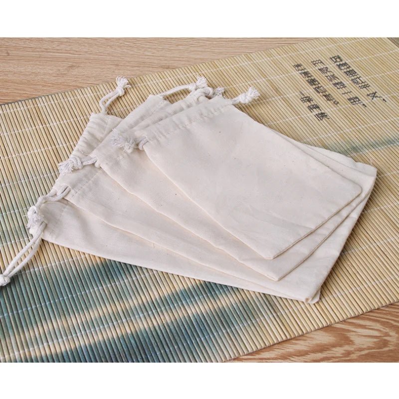 10Pcs Cotton Gift Bags Drawstring Pouches For Jewelry Packaging Linen Burlap Eco