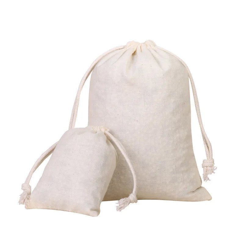 10Pcs Cotton Gift Bags Drawstring Pouches For Jewelry Packaging Linen Burlap Eco