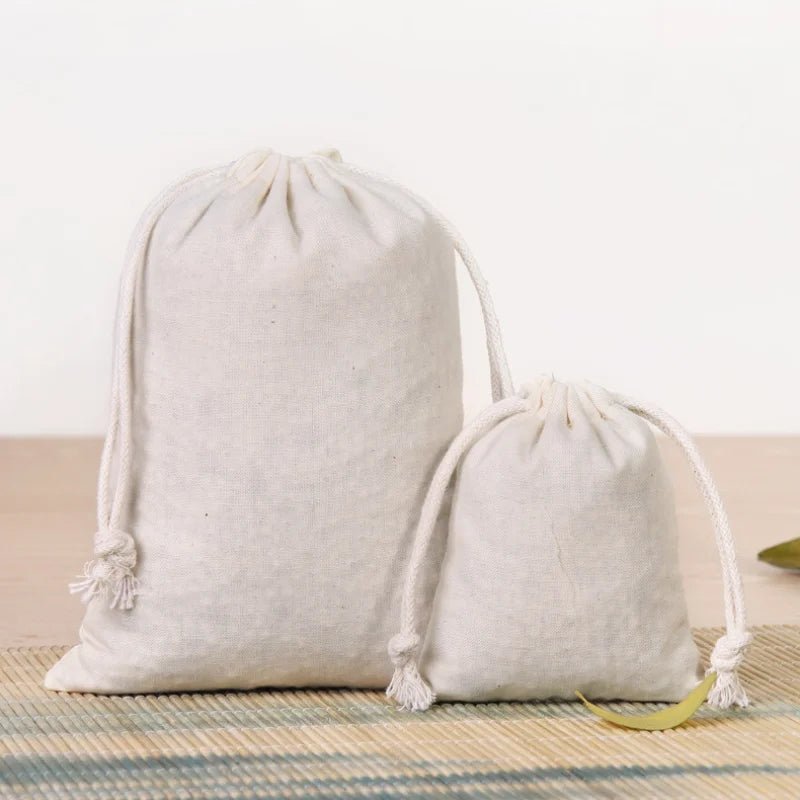 10Pcs Cotton Gift Bags Drawstring Pouches For Jewelry Packaging Linen Burlap Eco