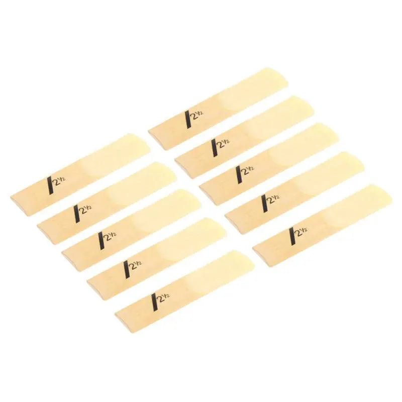 Set of 10 alto saxophone reeds 2.5 strength, displayed on a white background, OurLum.com