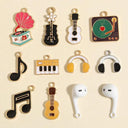 10pcs Mix Funny Enamel Guitar Keyboard Charms Fit DIY Jewelry