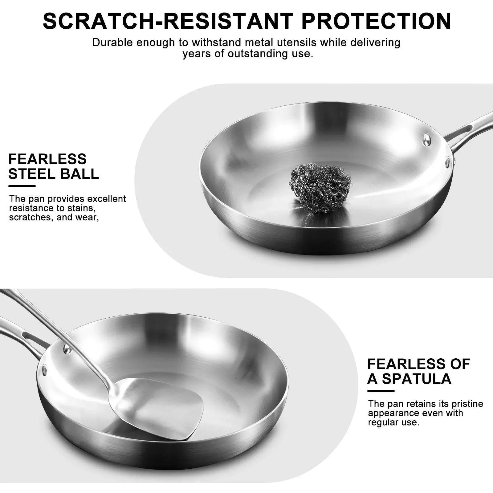 11 Inch Nonstick 304 Stainless Steel Frying Pan Eco Friendly