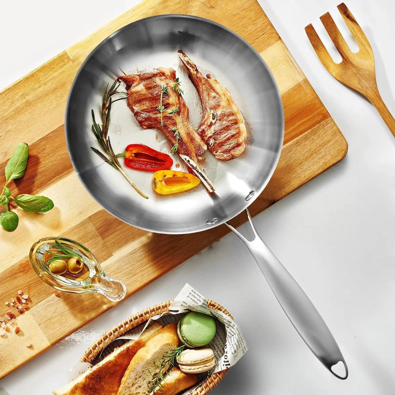 11 Inch Nonstick 304 Stainless Steel Frying Pan Eco Friendly