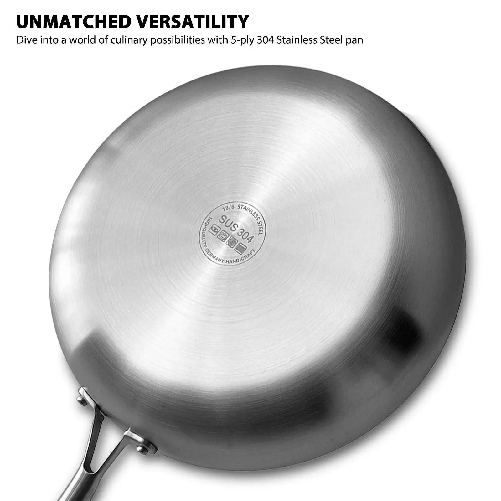 11 Inch Nonstick 304 Stainless Steel Frying Pan Eco Friendly