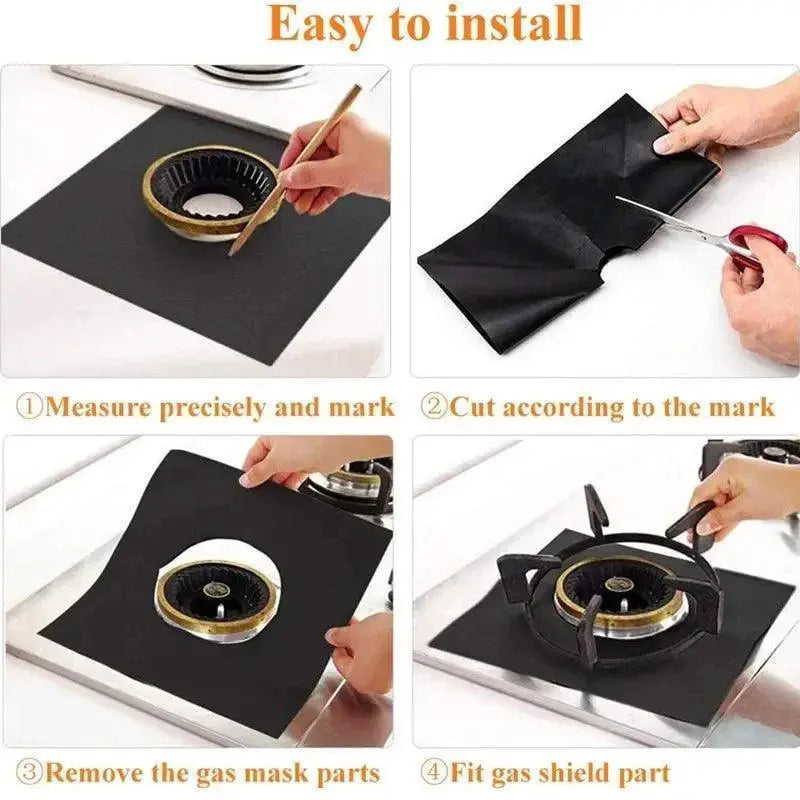 12 Pack Reusable Gas Stove Protector Liners Oil Proof