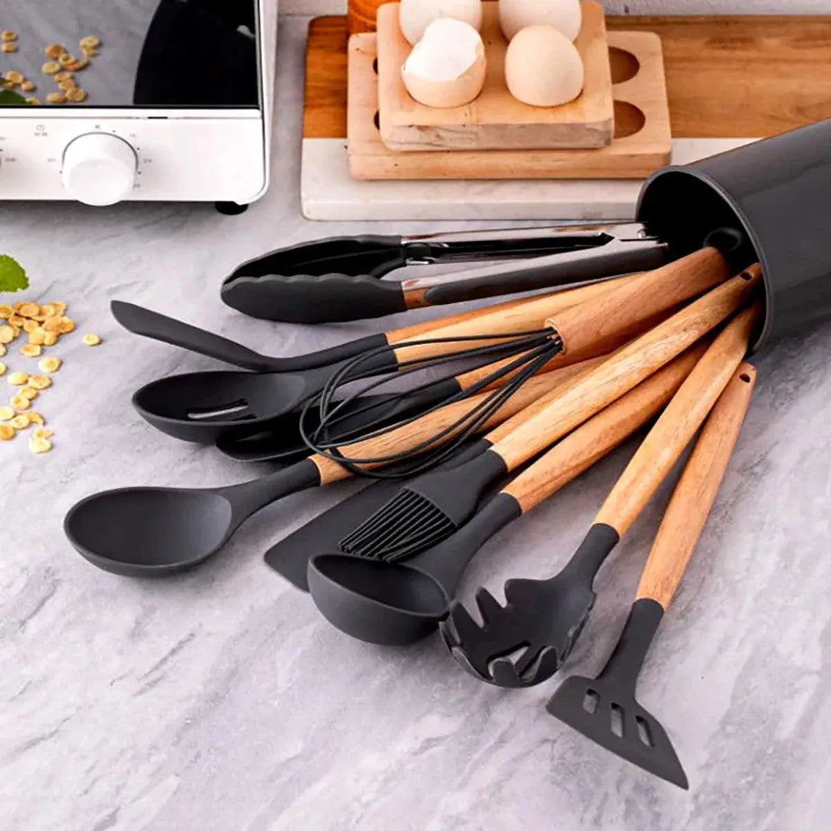 12 Piece Heat Resistant Silicone Kitchen Utensils Set