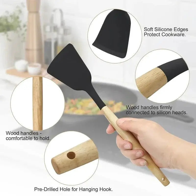 12 Piece Heat Resistant Silicone Kitchen Utensils Set