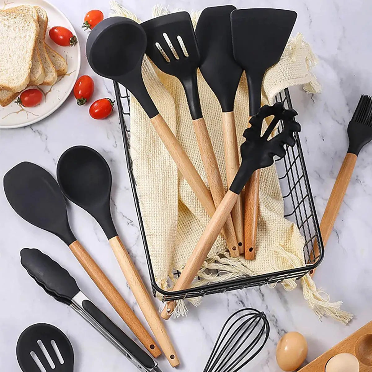 12 Piece Heat Resistant Silicone Kitchen Utensils Set