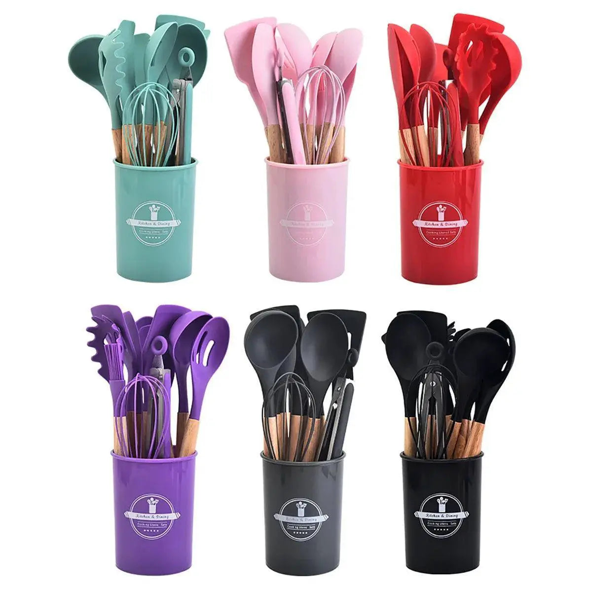 12 Piece Heat Resistant Silicone Kitchen Utensils Set