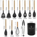 12-Piece Heat-Resistant Silicone Kitchen Utensils Set