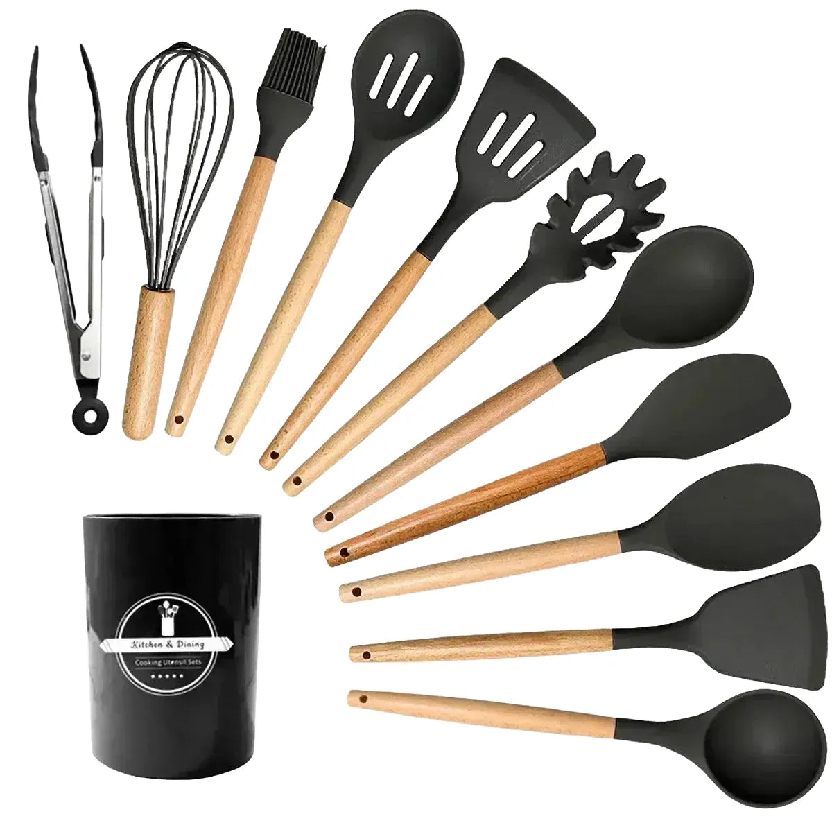 Piece Heat Resistant Silicone Kitchen Utensils Set — product view 1