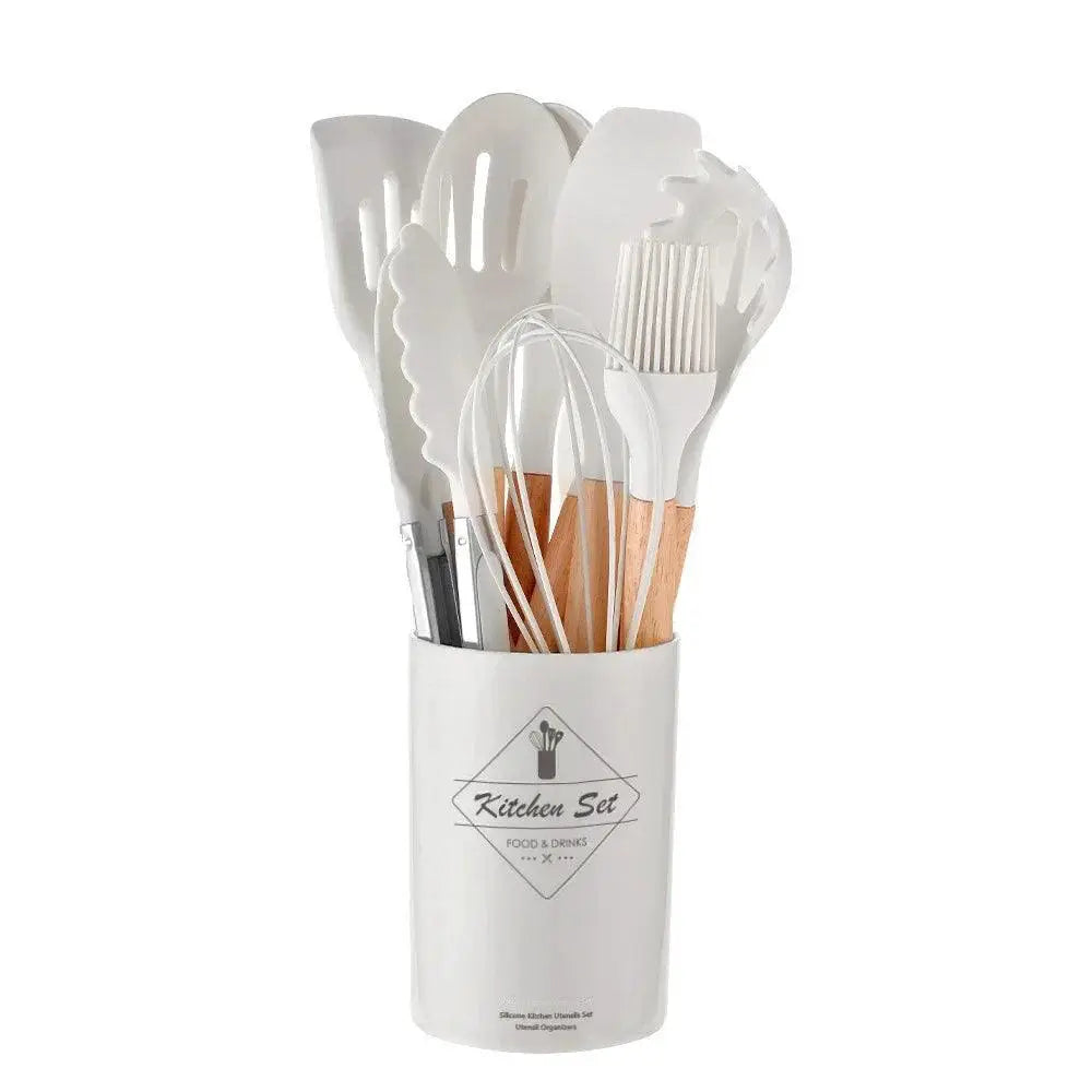 Kitchen Utensils Set 12 Piece Nonstick Silicone With Handles