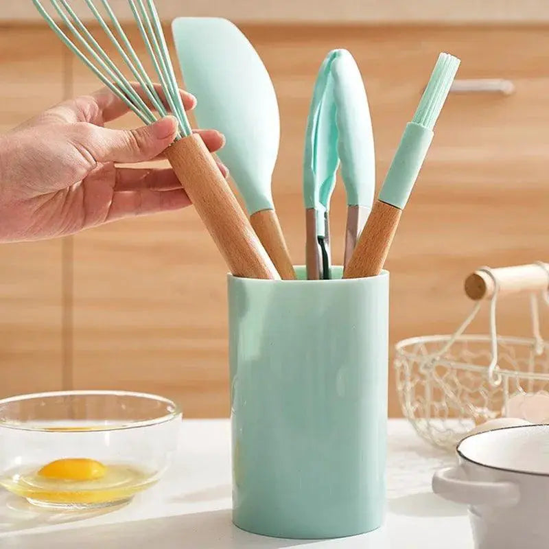 Kitchen Utensils Set 12 Piece Nonstick Silicone With Handles