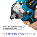 1200N.M Torque Brushless Electric Impact Wrench Cordless