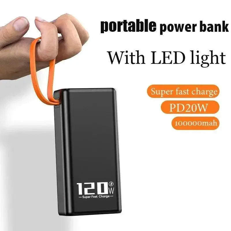 120W High Capacity Portable Charger With LED Light 200000mAh