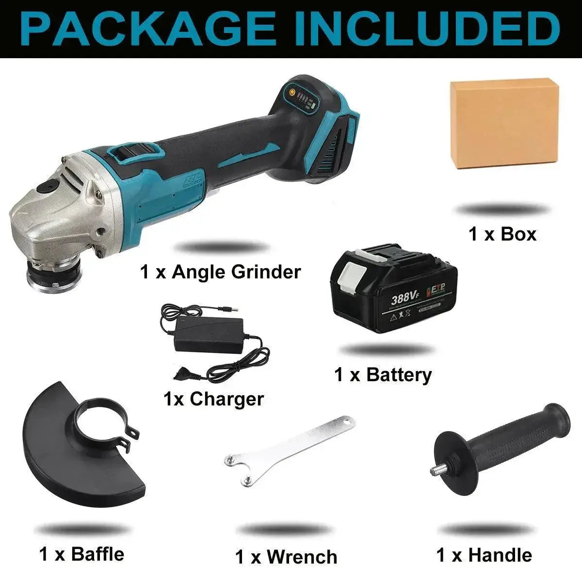 125mm Cordless Brushless Angle Grinder for Makita 18V