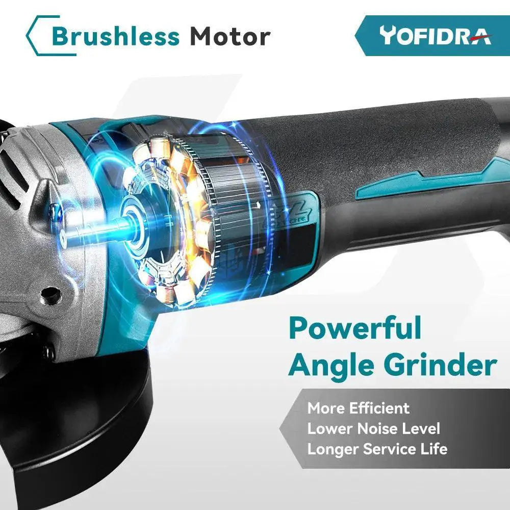 125mm M14 Brushless Electric Angle Grinder Variable Speed