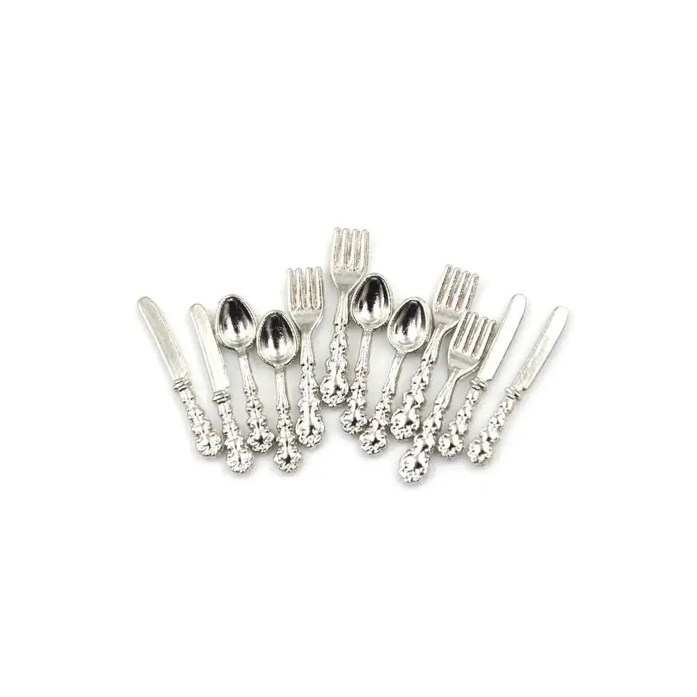 Mini Cutlery Set Metal To Scale Dollhouse Dining — product view 8