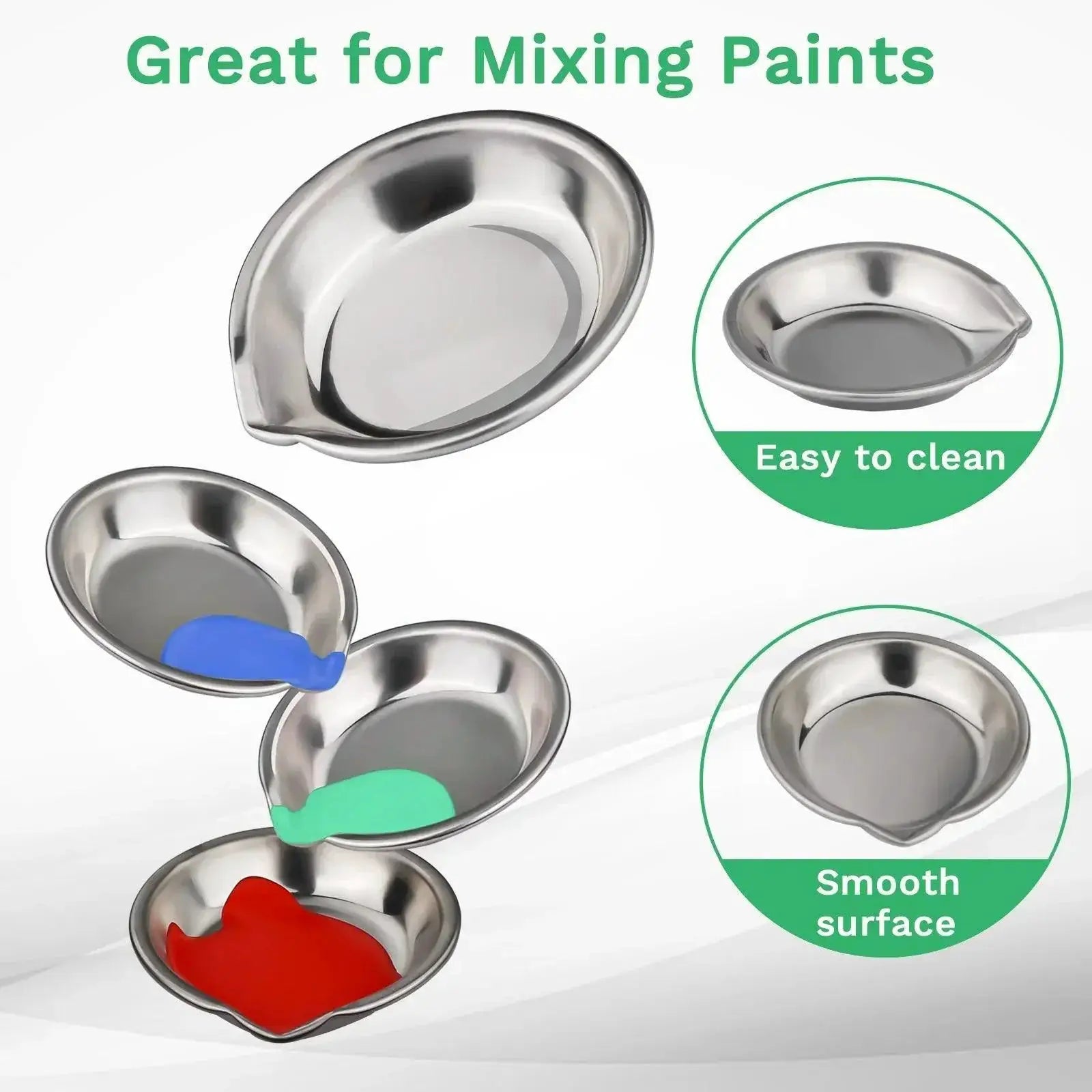 Paint Tray Set 12 Pieces With 2 Stirrers And 8 Eyedroppers