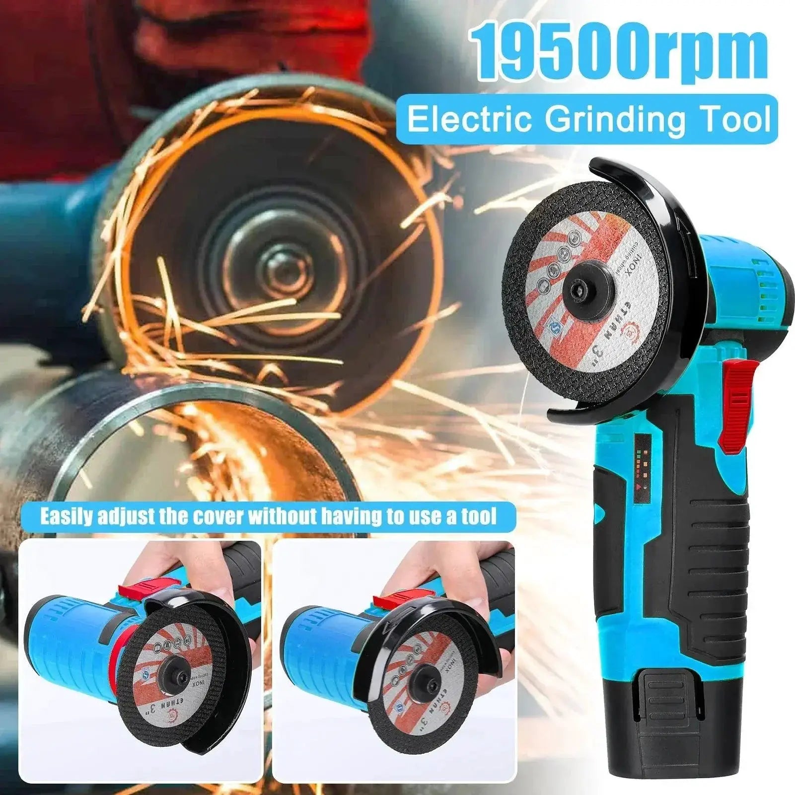 12V Cordless Angle Grinder 800W Mini Power Tool Professional