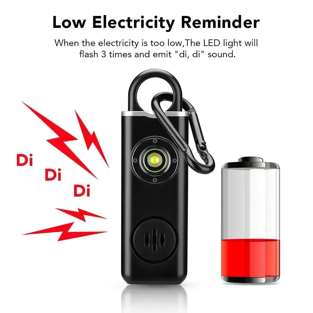 130dB Siren Keychain Alarm Flashlight For Women Self Defense