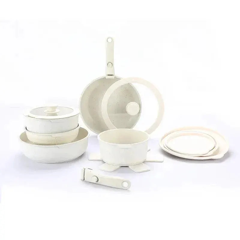 14 Piece Nonstick Aluminum Cookware Set With Glass Lids