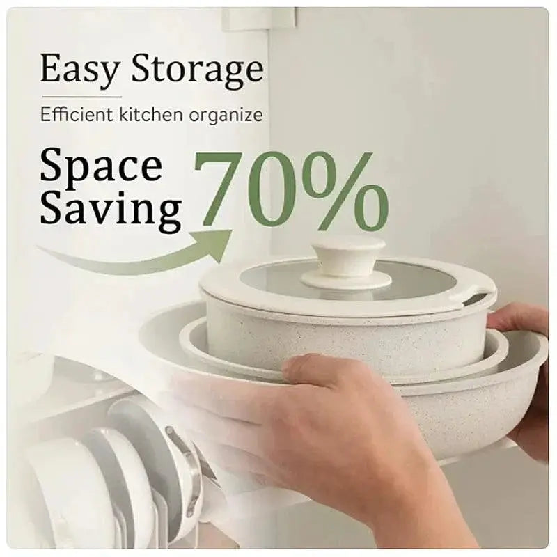 14 Piece Nonstick Aluminum Cookware Set With Glass Lids